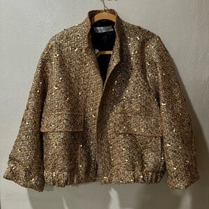 Zara Collection Sequin Gold Jacket